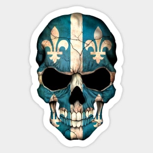Quebec Flag Skull Sticker